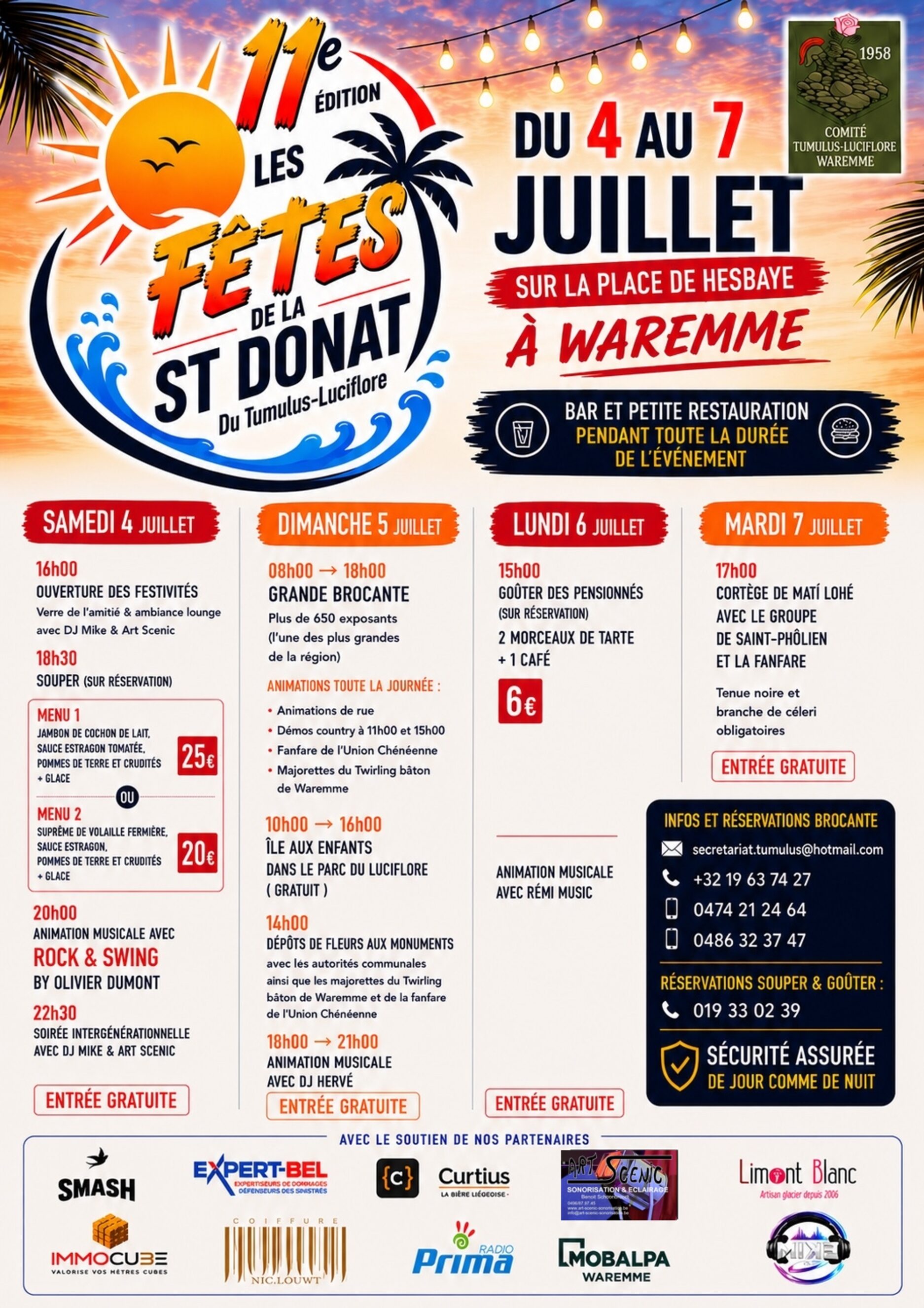 11ᵉ édition des Fêtes de la Saint-Donat Du 4 au 7 juillet, la Place de Hesbaye