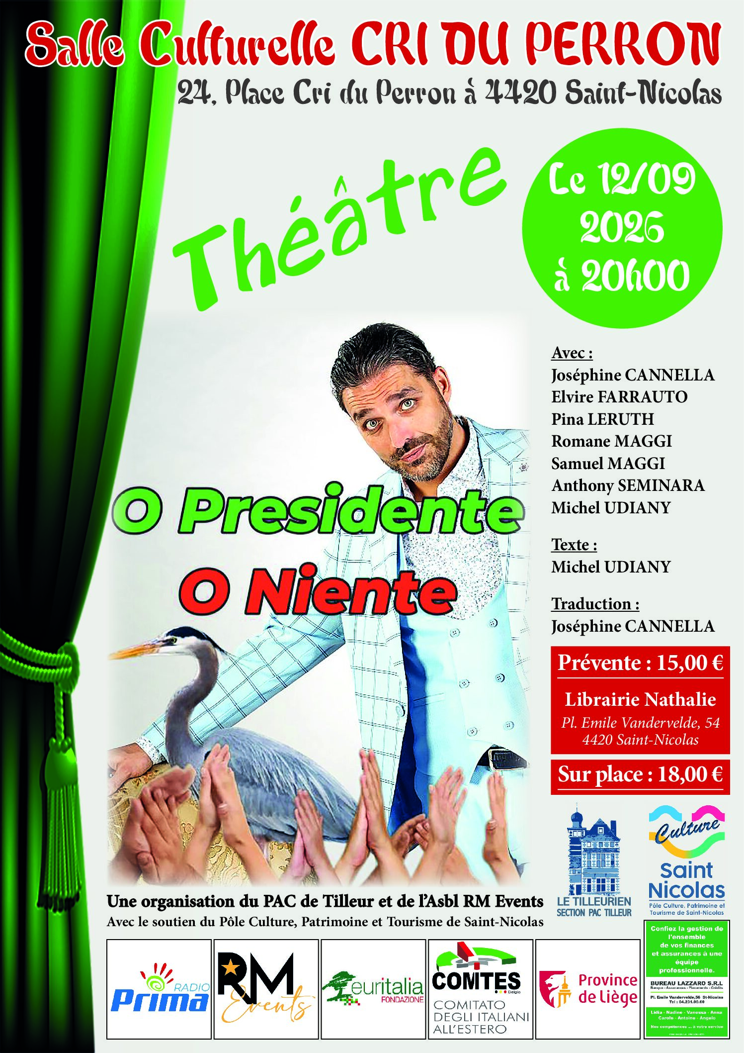 « O Presidente O Niente »    Samedi 12 Septembre 2026